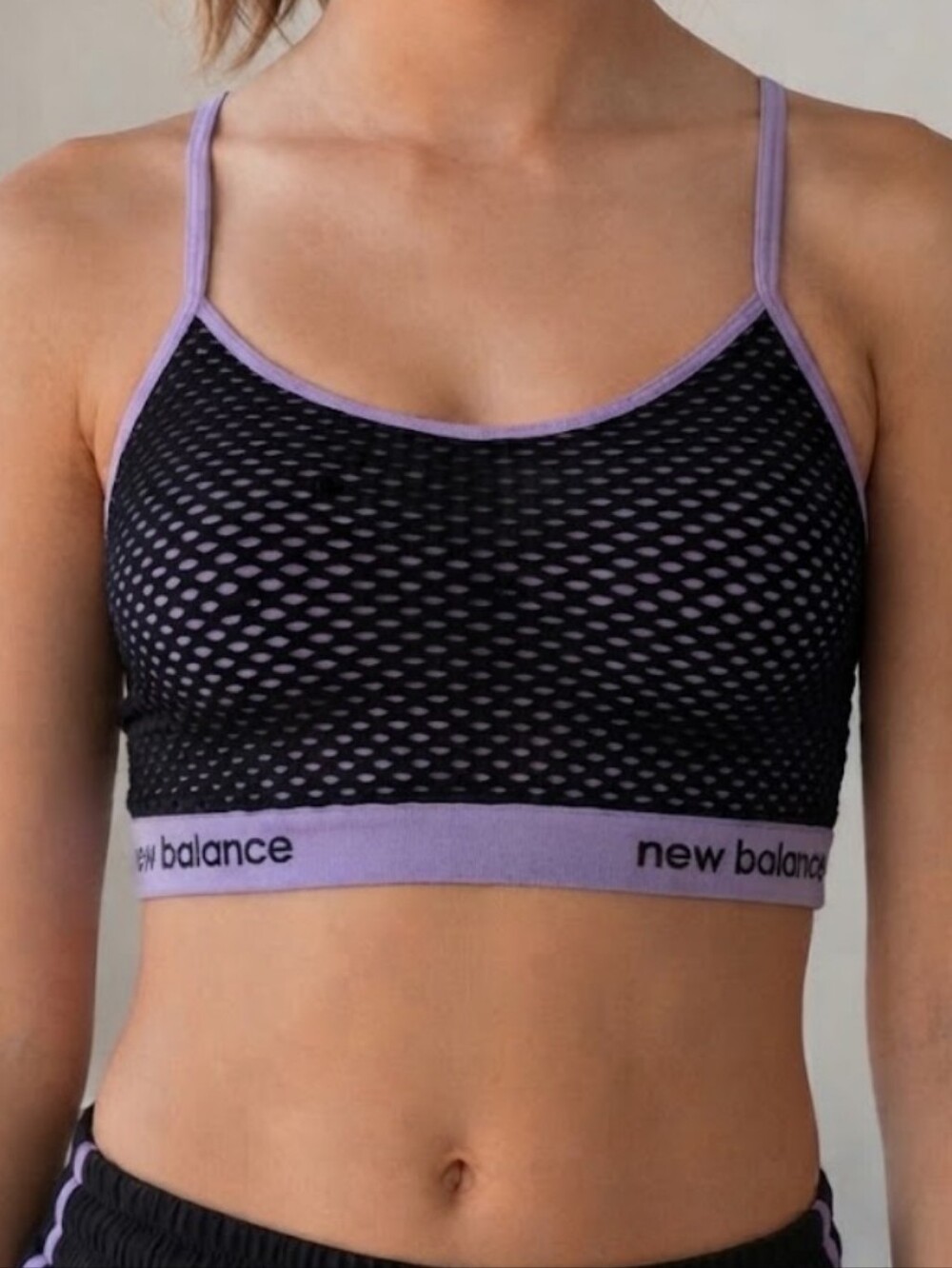 New Balance Black and Lavender Youth Sports Bra
